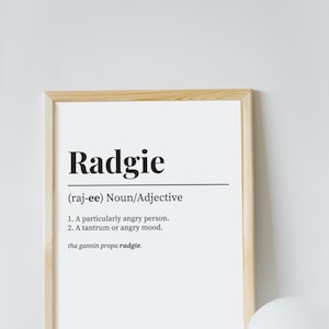 Geordie definition digital download of &#39;Radgie&#39; - Print yourself/Newcastle/Toon/Christmas gift/Wall art | Bradybuttonsco