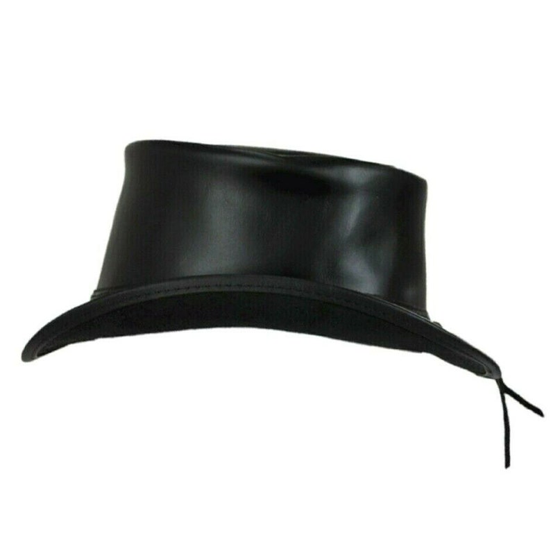 Mens Top Hat Black Color 100 Handmade With Cowhide Etsy