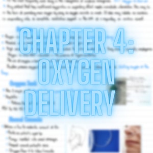 Puede incluir: Un gráfico de texto azul y blanco sobre un fondo blanco que dice "CAPÍTULO 4: ENTREGA DE OXÍGENO".