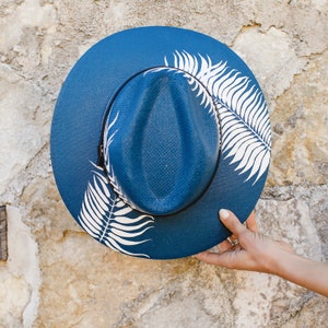 Mexican Palm Hat, Hand Painted Hat, Colorful Hat, Panama Straw Hat, Boho Fedora Hat, Mexican Sombrero, Handmade Hat, Gift for Her, Leaf Hat