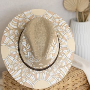 Mexican Palm Hat, Hand Painted Hat, Colorful Hat, Panama Straw Hat, Boho Fedora Hat, Mexican Sombrero, Handmade Hat, Beach Hat