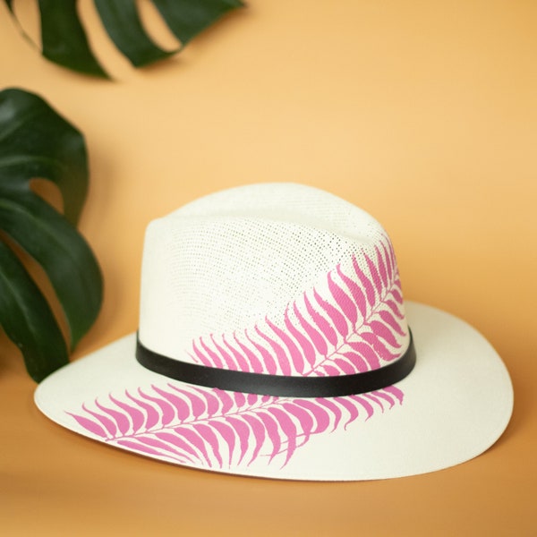 Artisanal Hand Painted Hat 100% Palm Natural 602403 main image 0