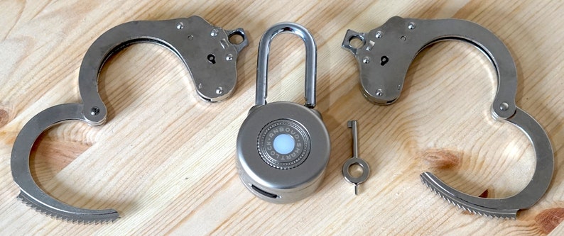 Alcyon Time Controlled Release Stainless Steel Handcuffs - Chastity ...