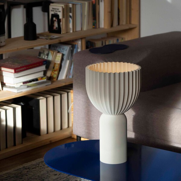 Lampe C • gris clair/taupe • XL • corps de lampe moderne et minimaliste • impression 3D • en matériau biodégradable