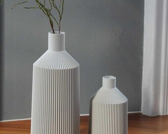 Vases No.3 • sand grey • wasserdicht • minimalistische moderne Vasen • 3D-Druck • aus pflanzlichem Material