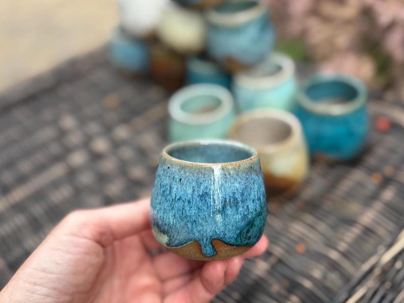 Handmade Ceramic Shot Glass: Speckled Stoneware Espresso Cup image 5