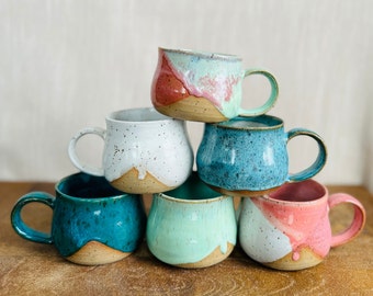 Ceramic espresso mug, tiny coffee cup, mini pottery mug