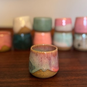 Handmade Ceramic Shot Glass: Speckled Stoneware Espresso Cup image 11