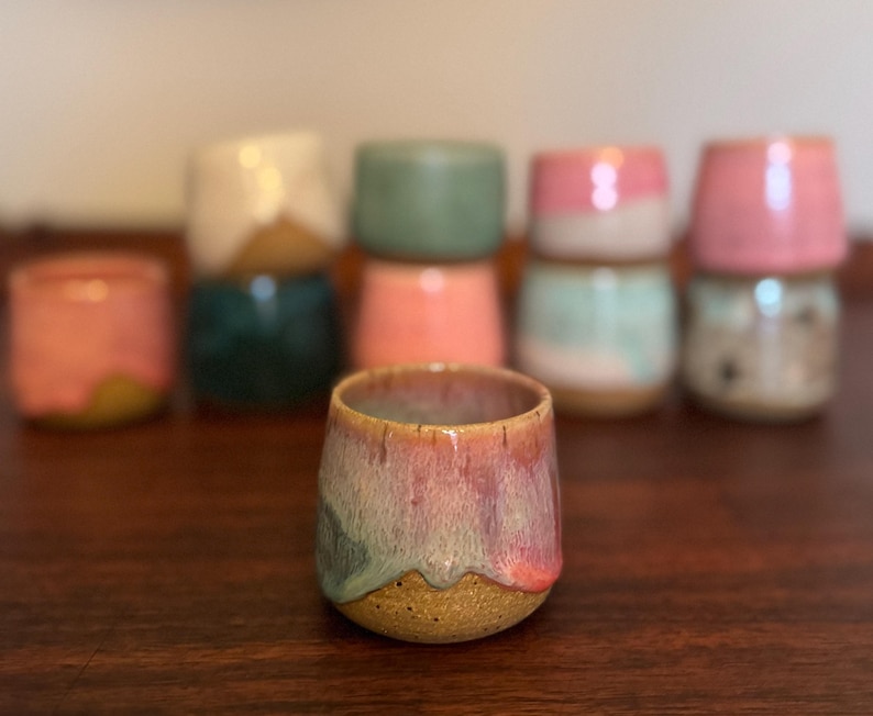 Handmade Ceramic Shot Glass: Speckled Stoneware Espresso Cup image 11