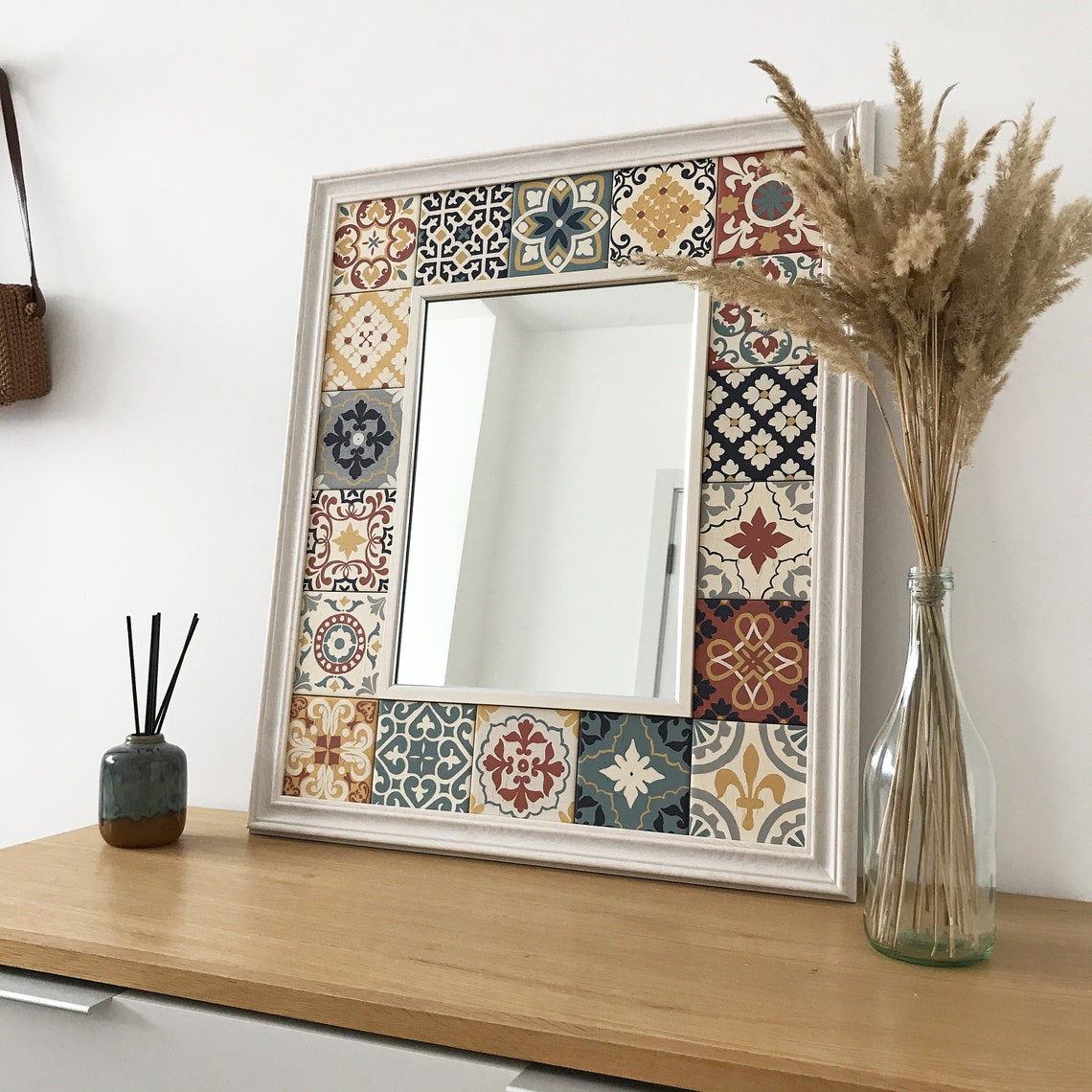 Spiegel Fliesenspiegel Keramikspiegel Art Deco Wandspiegel Etsy.de