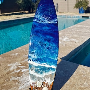 Art de planche de surf Art mural de planche de surf inspiré de l'océan en résine époxy