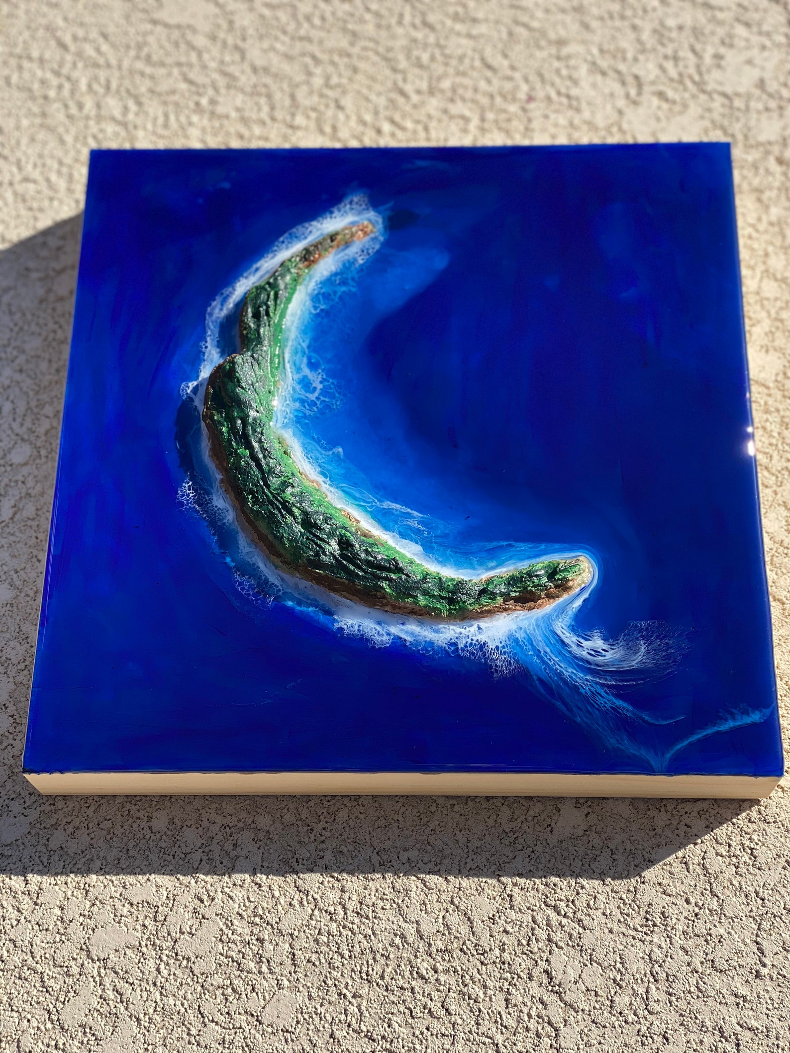 Resin Art Ocean Art Epoxy Resin Molokini Crater Resin Wall Art Etsy