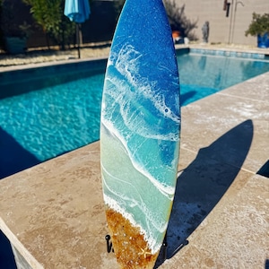 Art de planche de surf Art mural de planche de surf inspiré de l'océan en résine époxy