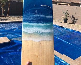 Harskunst Oceaankunst Epoxyhars Oceaanthema Skateboard Deck Muurophanging