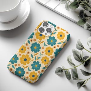 Colourful Hippie Retro Groovy iPhone 16,15,14 & Samsung S25,S24,S23, Google Pixel Phone Case , Funky 70s Flower Power Pop Art Phonecase