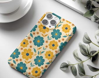 Colourful Hippie Retro Groovy iPhone 16,15,14 & Samsung S25,S24,S23, Google Pixel Phone Case , Funky 70s Flower Power Pop Art Phonecase
