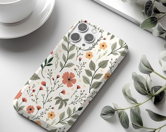 Floral Phone Case, Cottagecore Wildflower Boho iPhone 16/15/14 Pro, Samsung S25/S24, Pixel, Gift for Her, Vintage Aesthetic Phonecase