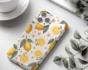 Coquette Lemon Phone Case, Cute Pastel Phonecase for iPhone 16,15,14, Samsung S25,S24, Pixel, Lemon Slices Summer Design, Trendy Tough Cover