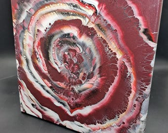 Rose Abstract art, paint pour, flower art