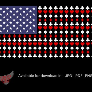 Patriotic Poker American Flag Digital File