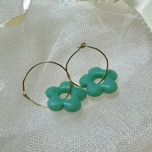 SEAFOAM HOOPS - polymer clay earrings