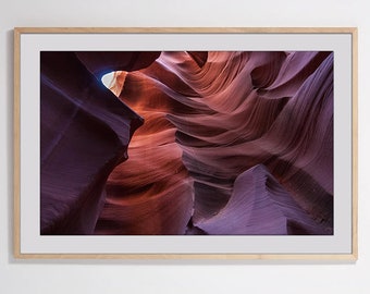 Le pareti dell'Antelope Canyon - Arte della parete naturale, Paesaggio montano, Stampa del deserto, Sud-ovest, Arte della parete del deserto, Arte della parete dell'Arizona, Boho