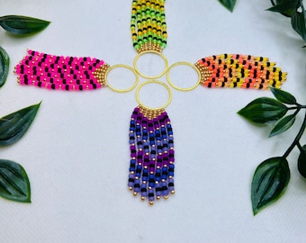 Matted Neon Luminous Beaded Earrings