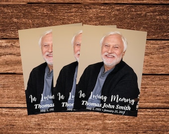 Memorial Service MAGNET / Printed Funeral Magnet / Custom Memorial Magnet / Memorial Service Magnet Handout / Custom Funeral Card / Magnets
