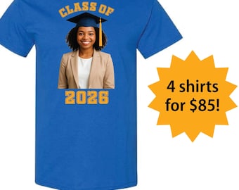 Custom Graduation Shirts / Class of 2026 Graduate Shirt / Shirt with Graduate Picture / Printed Graduation Shirts / Senior Graduation Shirt