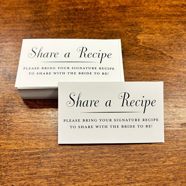 PRINTED Share a Recipe Card / Share a Recipe Invite Card / Bring a Recipe Card / Recipe Invite Card / Printed Bring a Recipe Card / Recipe