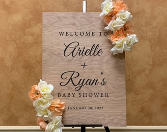 Wooden Baby Shower Welcome Sign / Custom Baby Shower Sign / Personalized Baby Shower Sign / Engraved Baby Shower Sign / Baby Shower Welcome