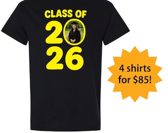 Custom Graduation Shirts / Class of 2026 Graduate Shirt / Shirt with Graduate Picture / Printed Graduation Shirts / Senior Graduation Shirt