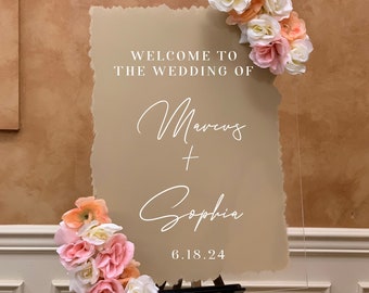 Welcome to Our Wedding Welcome Sign / Acrylic Wedding Welcome Sign / Custom Welcome to our Wedding Sign / Personalized Wedding Welcome Sign