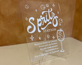 Spritz Bar Sign / Custom Spritz Station Sign / Bridal Shower Bar Sign / Spritz Decor / Sprits Bar Sign / Personalized Spritz Sign