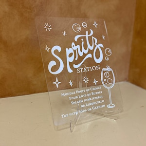 Spritz Bar Sign / Custom Spritz Station Sign / Bridal Shower Bar Sign / Spritz Decor / Sprits Bar Sign / Personalized Spritz Sign