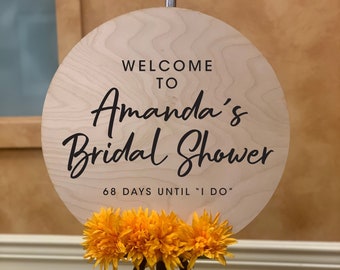 Wood Bridal Shower Sign / Circle Bridal Shower Sign / Custom Wooden Bridal Shower Sign / Bridal Shower Welcome Sign / Wooden Bridal Sign