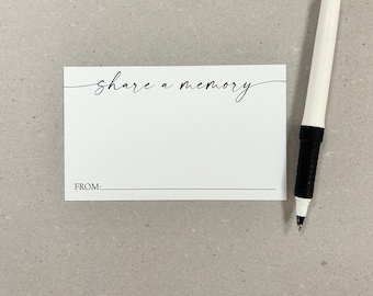 PRINTED Share a Memory Card / Funeral Memory Card / Memory Card / Handwritten Memory Card / Pack of Memory Cards / Funeral Memory Card