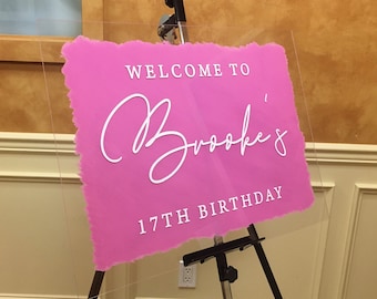 Acrylic Birthday Welcome Sign / Milestone Birthday Sign / LARGE Acrylic Welcome Sign / Happy Birthday Sign / Acrylic Birthday Welcome Sign