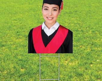 Graduation Party Lawn Sign / Class of 2025 Party Sign / Graduate Body Lawn Sign / Big Head Graduation Sign / College Graduation Yard Sign