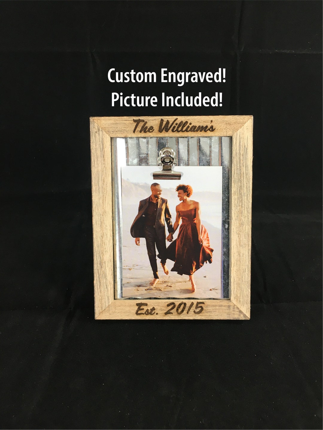 Custom ENGRAVED Wooden Picture Frame With Picture Included / Etsy