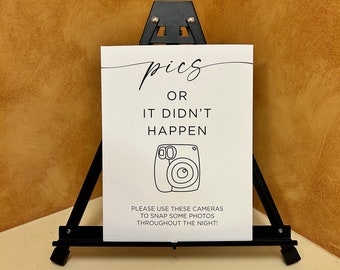 PRINTED Custom Disposable Camera Sign / Disposable Camera Sign for Wedding / Disposable Camera Party Sign / Take a Camera Sign /Oh Snap Sign