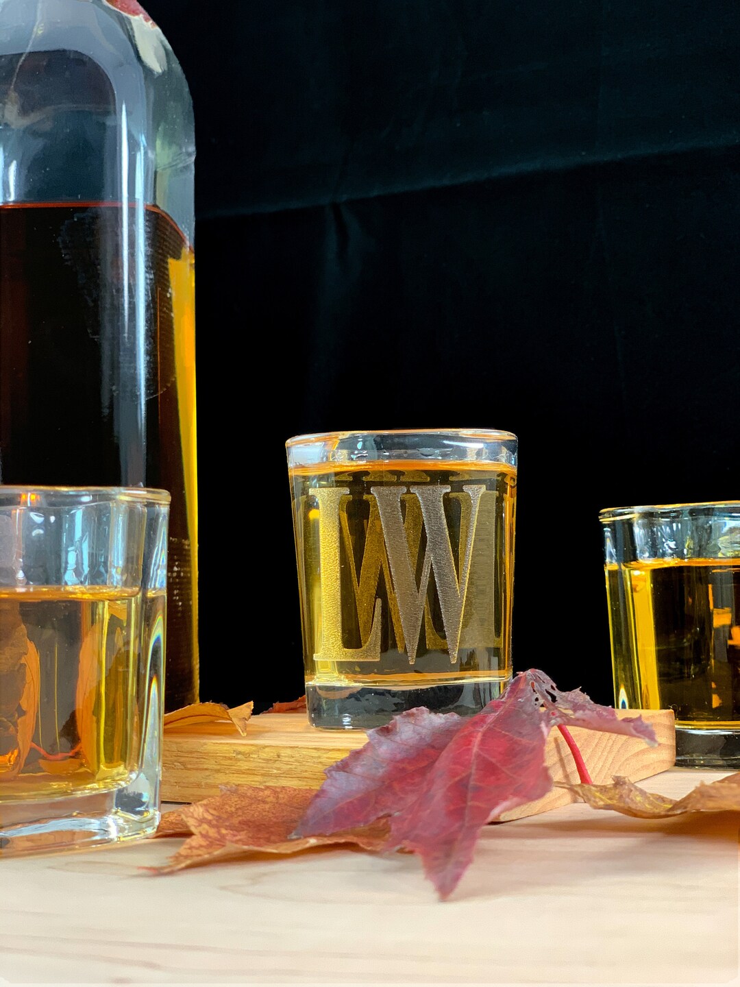 Engraved Shot Glasses With Initials / Personalized Shot Glass / Initials on Shot Glass