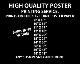 PRINTED Poster Service / Picture Printing Service / Custom Picture Printing Service / Custom Poster Printing Service / High Quality Posters