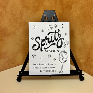 PRINTED Custom Spritz Bar Station Sign / Personalized Spritz Bar Sign / Spritz Bar Menu / Custom Bar Menu Sign /Spritz Bar Menu Ingredients