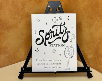 PRINTED Custom Spritz Bar Station Sign / Personalized Spritz Bar Sign / Spritz Bar Menu / Custom Bar Menu Sign /Spritz Bar Menu Ingredients