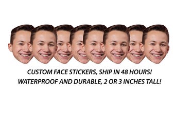 PRINTED Face Stickers / Custom Face on a Sticker / Sticker Face Print / Big Face on Sticker / Sticker Face for Party / Big Head on Sticker