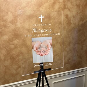 First Communion Welcome Sign / Holy First Communion Announcement / Baptism Welcome Sign / Communion Decorations / First Holy Communion Décor