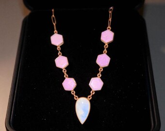 Copper Phosphiderite and moonstone necklace