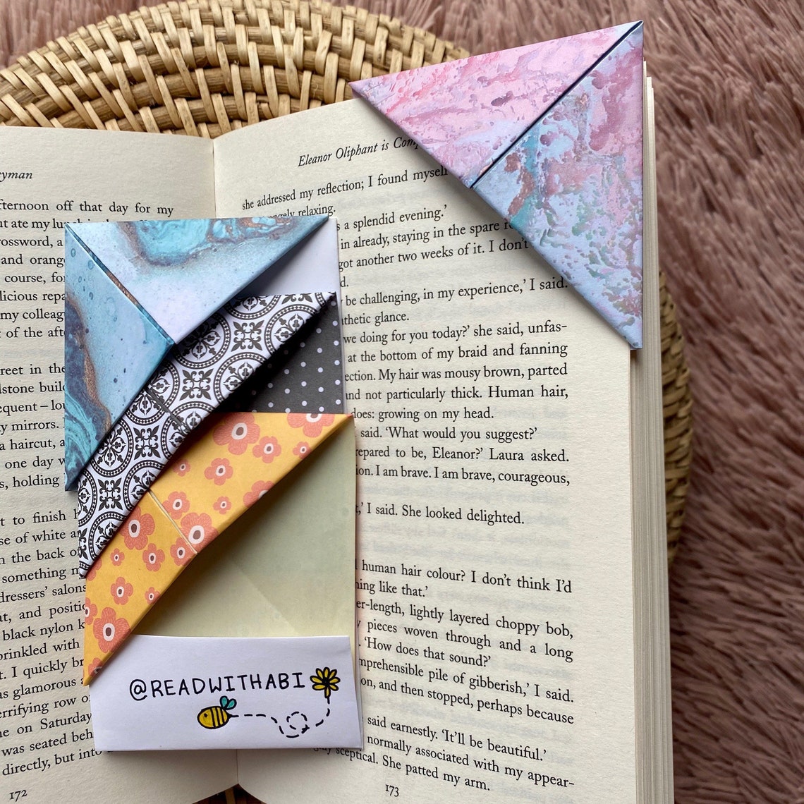 MIXED Origami Corner Bookmarks 7.5 x 7.5 cm 72 Designs | Etsy