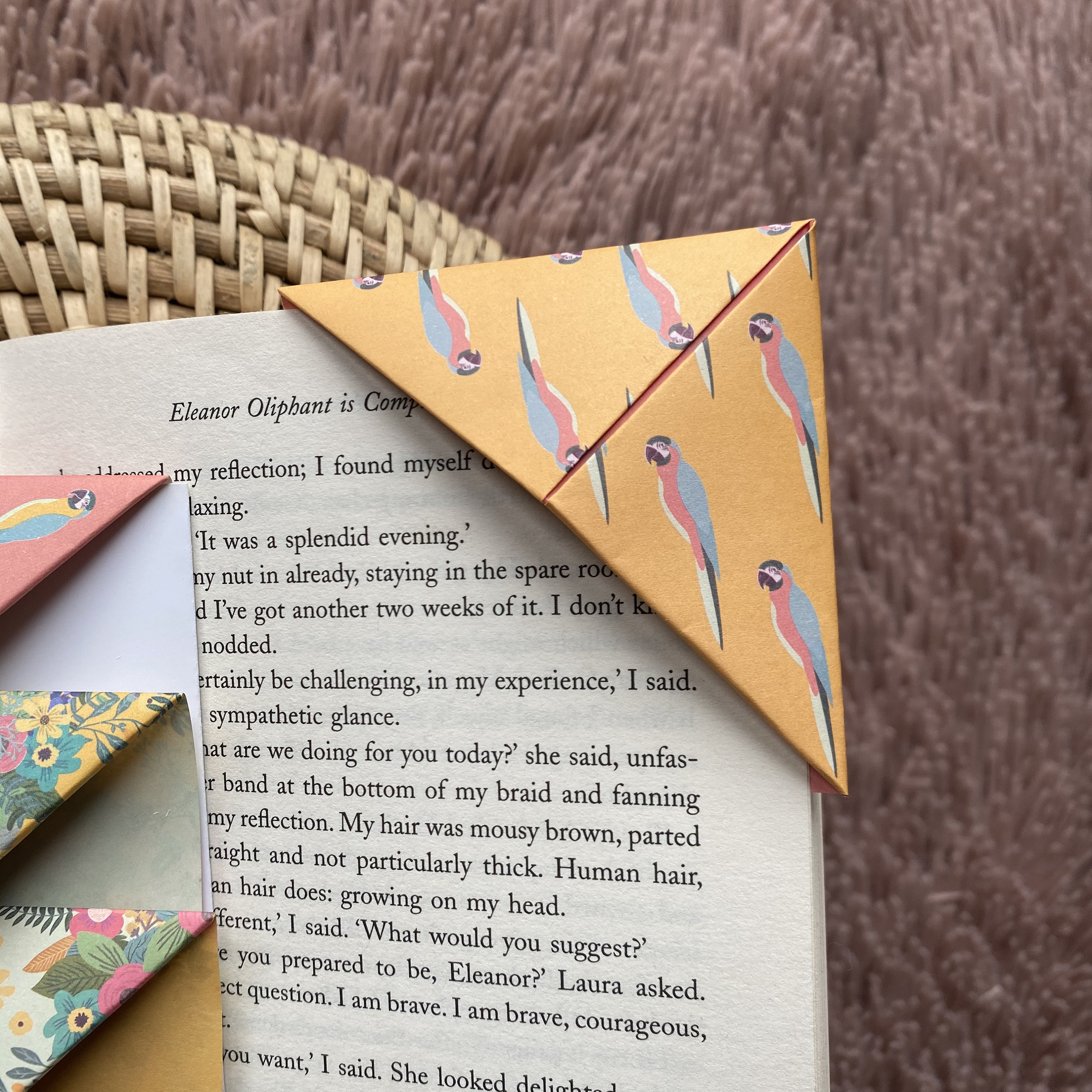 PARROT Origami Corner Bookmarks Floral 7.5 X 7.5 Cm Animal - Etsy UK